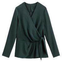 Blouse faux cache-cur manches longues Vert Foncé;Noir LA REDOUTE COLLECTIONS